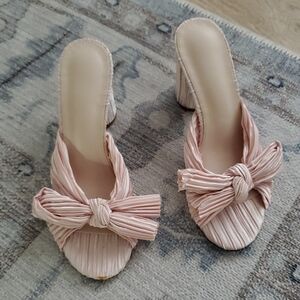 Blush Pink Knot Toe Slide Heels Sz7.5